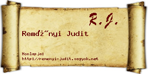 Reményi Judit névjegykártya