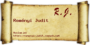 Reményi Judit névjegykártya